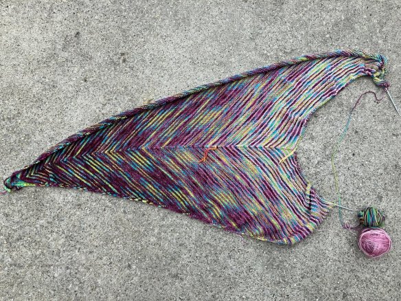 Which Way shawl knit by Deborah Cooke